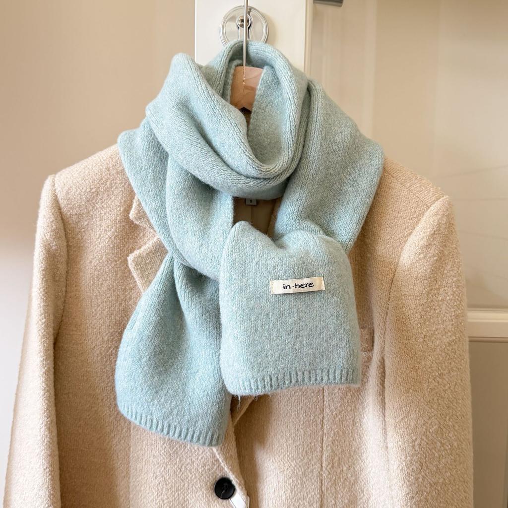Sciarpa invernale da donna disponibile in maglia calda mista, tinta unita, scaldacollo versatile per coppia
