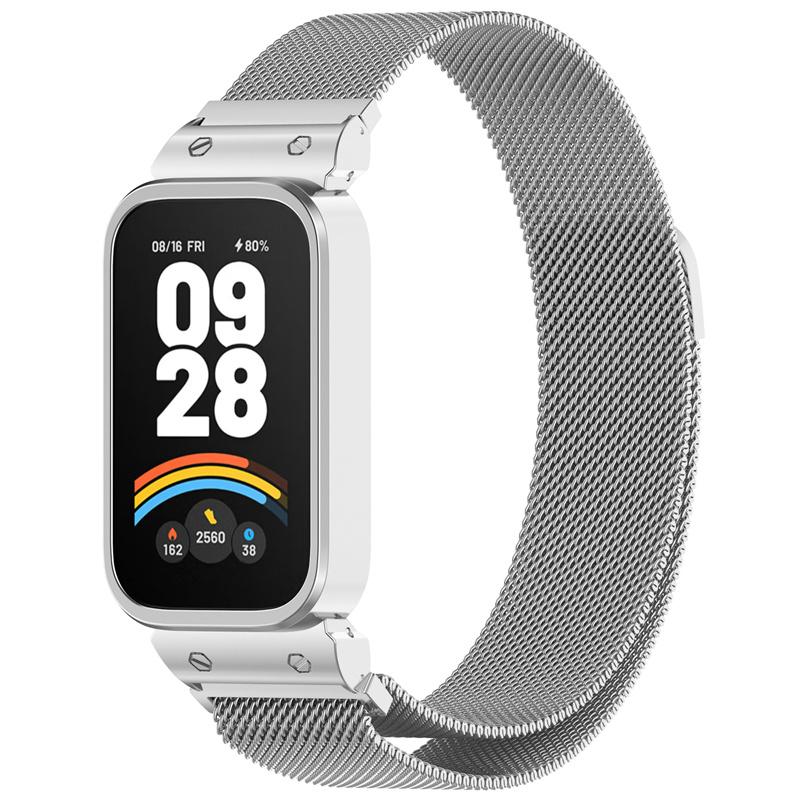 Strap For Mi Band 9 Active Bracelet Wristband for Redmi Band 3 Stainless Steel Metal Watch Band