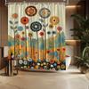 Shower Curtain: Colorful Abstract Flowers and Leaves for a Vibrant and Artistic Bathroom Decor
