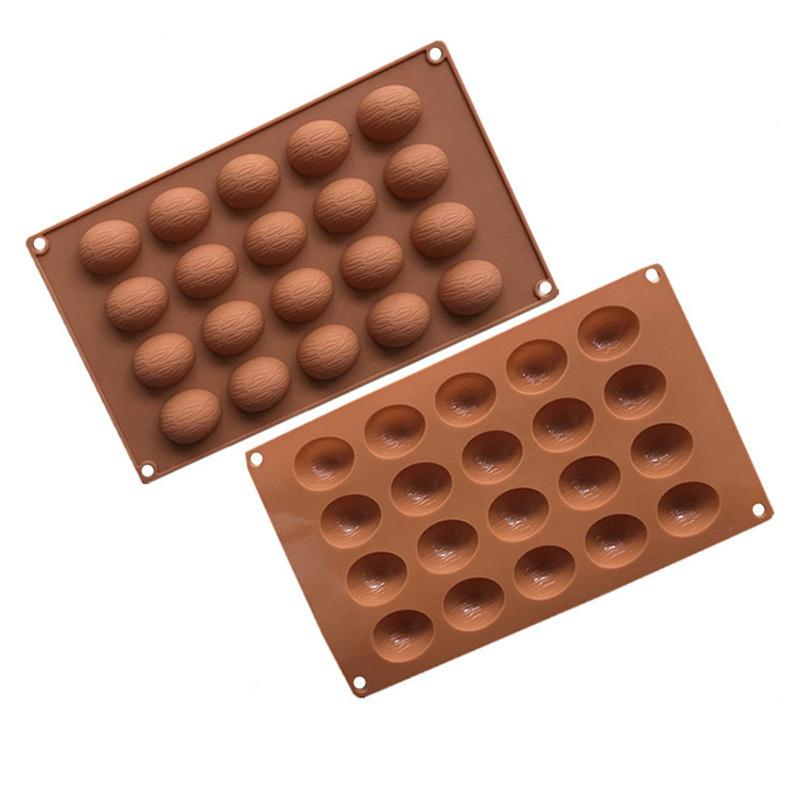 20 Holes Walnuts Nuts Shape Silicone Chocolate Moulds Fondant Pudding Mold Household DIY Cake Baking Tools
