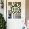 Artificial Tulip Wreath with Vine Base Lifelike Floral Door Wall Hanging Decor for Home Garden Party Fade-Resistant Reusable Spring Home Decoration