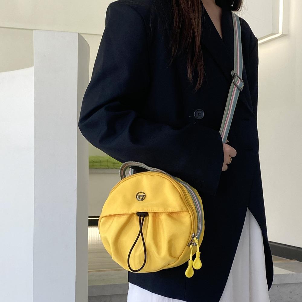 Large Capacity Small Round Backpack Nylon Round Crossbody Bag  Daily Matching