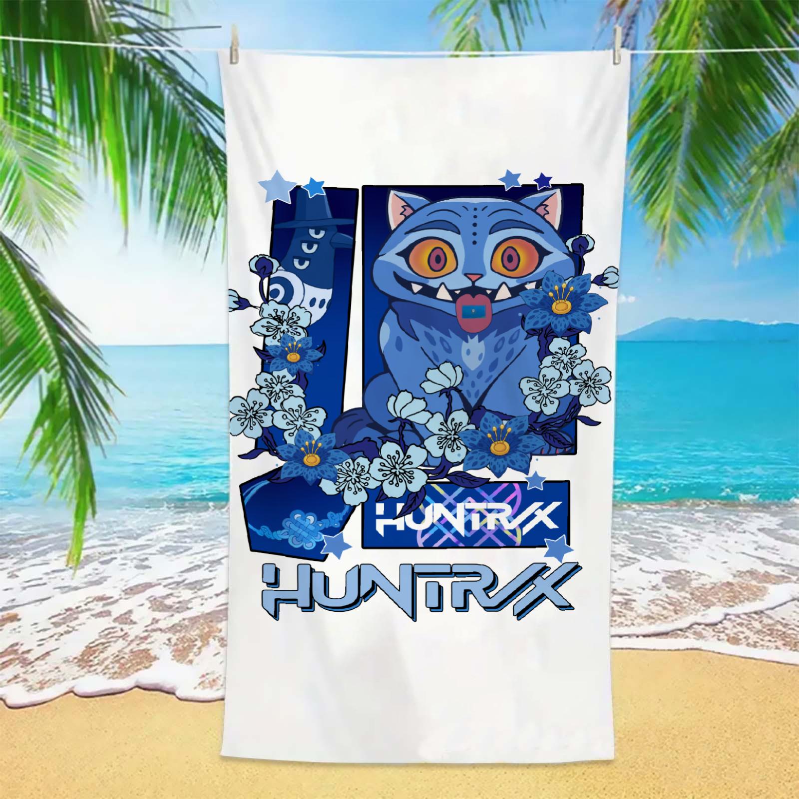 Asciugamani da spiaggia K-POP D-Demon-Hunters Microfibra Antisabbia Asciugamano da bagno ad asciugatura rapida Migliori regali di compleanno per ragazze donne Festa di nuoto 100x200cm&1pc