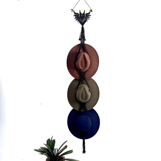 Hat Hanger Gothic Style Halloween Bat Shape Easy Installation Wall Mounted Cloak Rack Hand-Woven Baseball Cap Holder