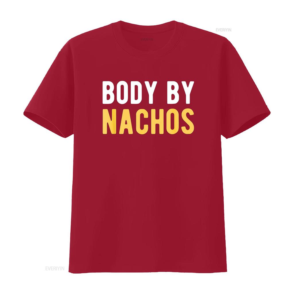 Body By Nachos Funny Mexican Food Diet T Shirt vintage Washed Breathable Stretched Versatile Casual graphic Stylish