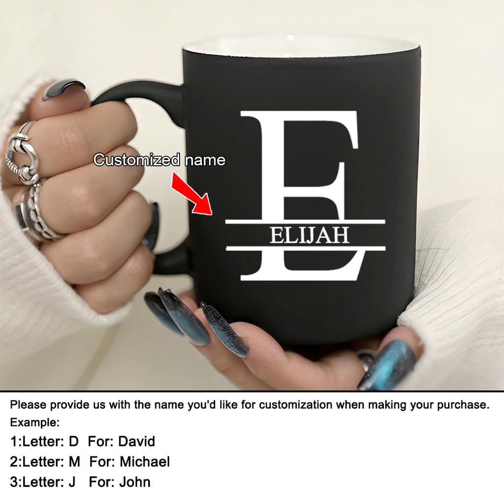 11oz Personalizowany Kubek do Mleka z Czarnym Napisem Dla Kawiarni, Ceramiczny Kubek do Kawy, Kubek do Picia, Filiżanka do Herbaty, Prezenty Świąteczne