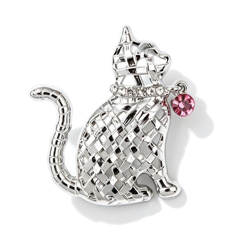 Vintage Cat Brooches For Women Unisex 2-Color Alloy Knitted Pet Animal Party Casual Brooch Pin Fashion Gifts