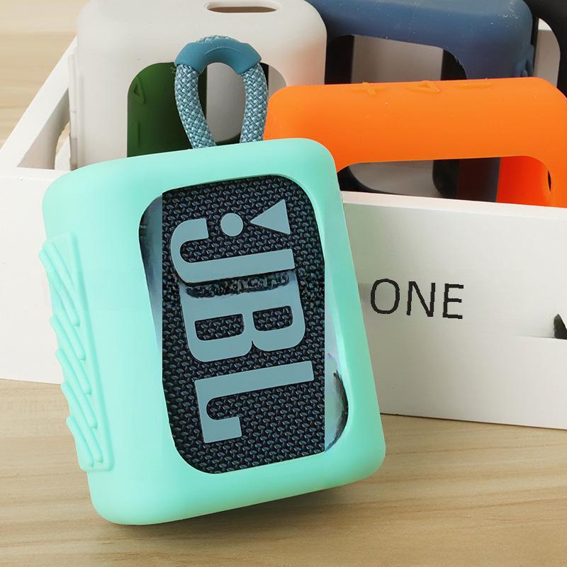 JBL GO3 Bluetooth Speaker Silicone Case: Gold Brick Protective Cover & Portable Storage Bag