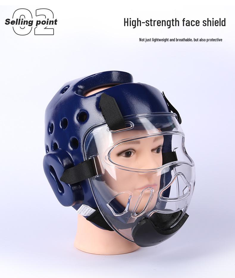 Professional Taekwondo & Karate Headgear with Face Shield and Ear Protection for Adults