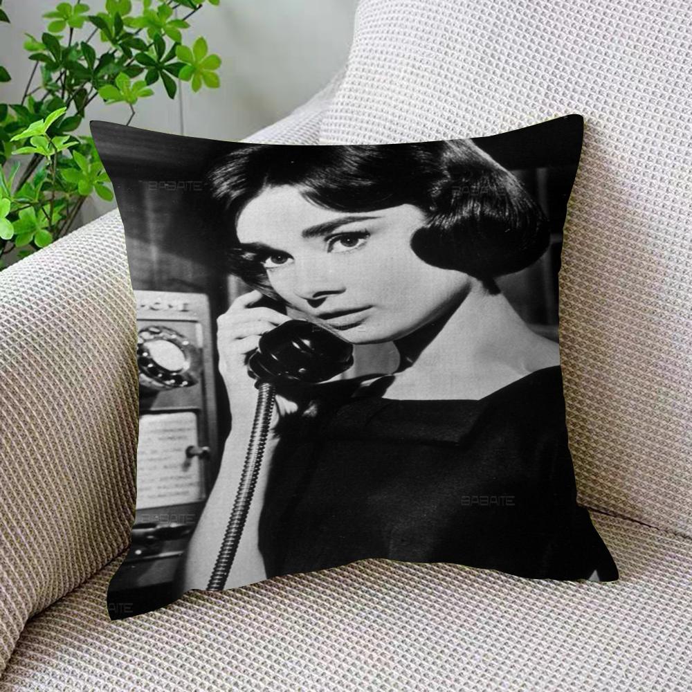 Audrey Hepburn Pillow Gift Home Office Decoration Bedroom Sofa Car Cushion Cover Case 45x45