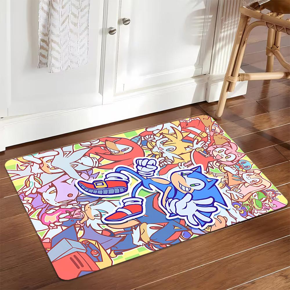 Sonic The Hedgehog Heroes Decoration,Carpet,Living Room,Bedroom, Non-slip,Square rug