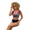 Neuer Europäischer und Amerikanischer Leopardenmuster Bikini Getrennter Badeanzug Damen Sexy Babes Hohe Taille Zweiteiliges Set