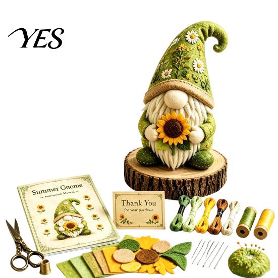 Kids Sea Animal Kit DIY Patchwork Doll Kit, Handmade Gnome Sewing Set Crafts for Home Decor, Fabric Cartoon Dragon Beginner