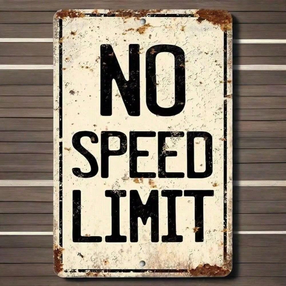 Vintage Metal Sign Speed Limit Poster Bar Wall Decor