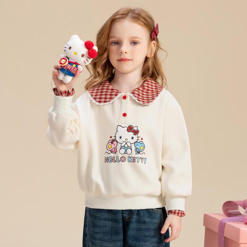 Hello Kitty Girls' Plaid Lapel Sweatshirt