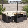 VidaXL Garden Lounge Set 7 Pcs with Cushions Black Wicker, Outdoor Sofa Set, Garden Lounge, Set 3327115