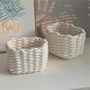 Elegant Cotton Woven Storage Container Large Capacity Bedroom Organizer Handwoven Desktop Basket for Living Room