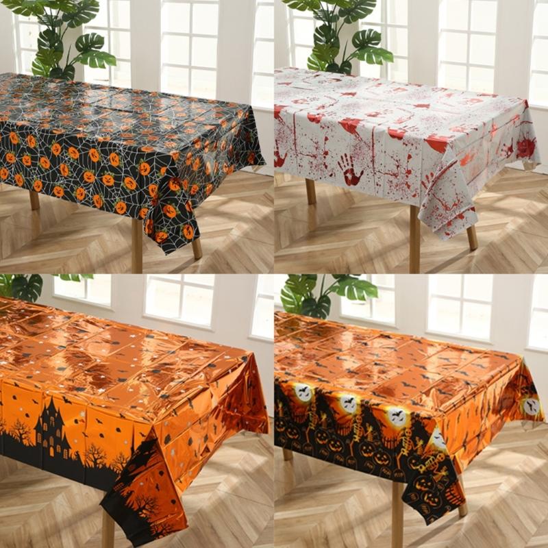 Bloody Table Cover Bloody Handprints Tablecloths Rectangle Scary Table Cover for Halloween Spooky Party Decorations