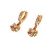 1 Pair Fashion Colorful Snowflake Zirconia Dangle Earrings for Women Golden Earring Jewelry Wedding Party Accessories