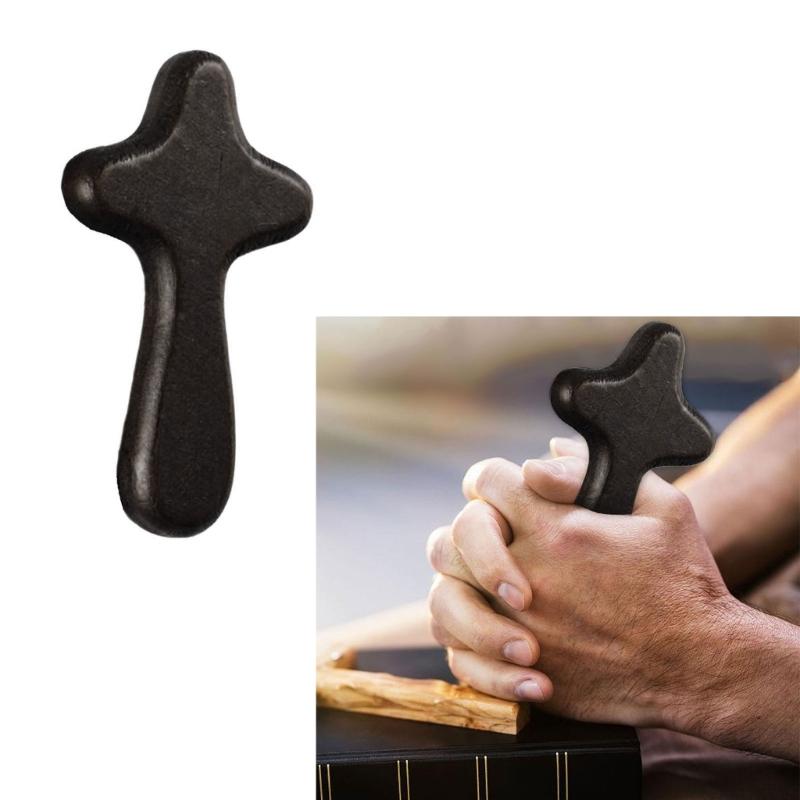 5Pcs Spiritual Decors Wood Holding Crosses Handmade Wood Crosses for Prayer Miniature Pocket Crosses Religious Decors