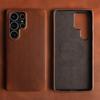 Crazy Horse Pattern Genuine Leather Case For Samsung Galaxy S2 Ultra S24 FE S23 Plus S22 S21 S20 Note 20 Ultra Back Cover Case