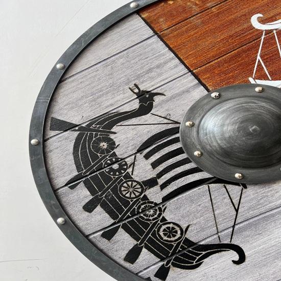Handcrafted Viking Shield Wall Decor Norse Longship Art Home decor