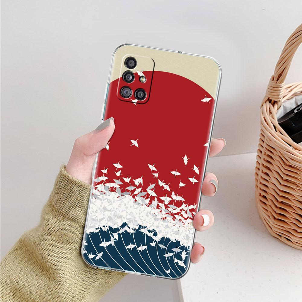 

Художественный чехол в японском стиле для Samsung Galaxy A51 A21s A52 A71 A12 A31 A41 A32 A02s M31 A11 A72 M51 M30s, прозрачный чехол для телефона Samsung A91