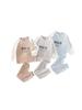 Three Bear Cubs Cotton Fall Children's Warm Pajamas Set: Boys' & Girls' Autumn Pants & Top