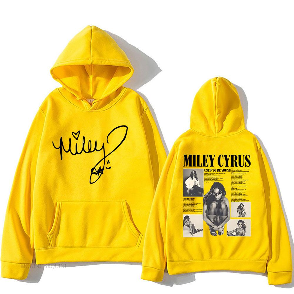 Singer Miley Cyrus Hoodies Long Sleeve Casual Hooded Sweatshirts Hip Hop Graphic Printing Pullovers Hooded Sudaderas Mens