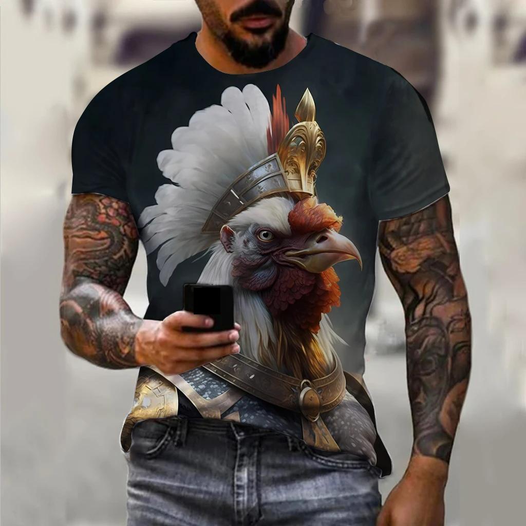 Tricou bărbați pentru bărbați Tricouri grafice cu cocoș cu animale imprimate 3D Topuri supradimensionate Tricouri cu mâneci scurte de stradă Îmbrăcăminte bărbătească de vară