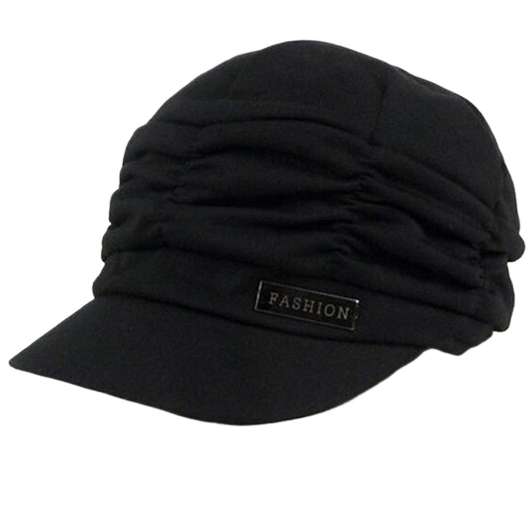 

Женская модная плиссированная фуражка, повседневная вязаная шляпа от солнца для занятий спортом на открытом воздухе, путешествия чёрный