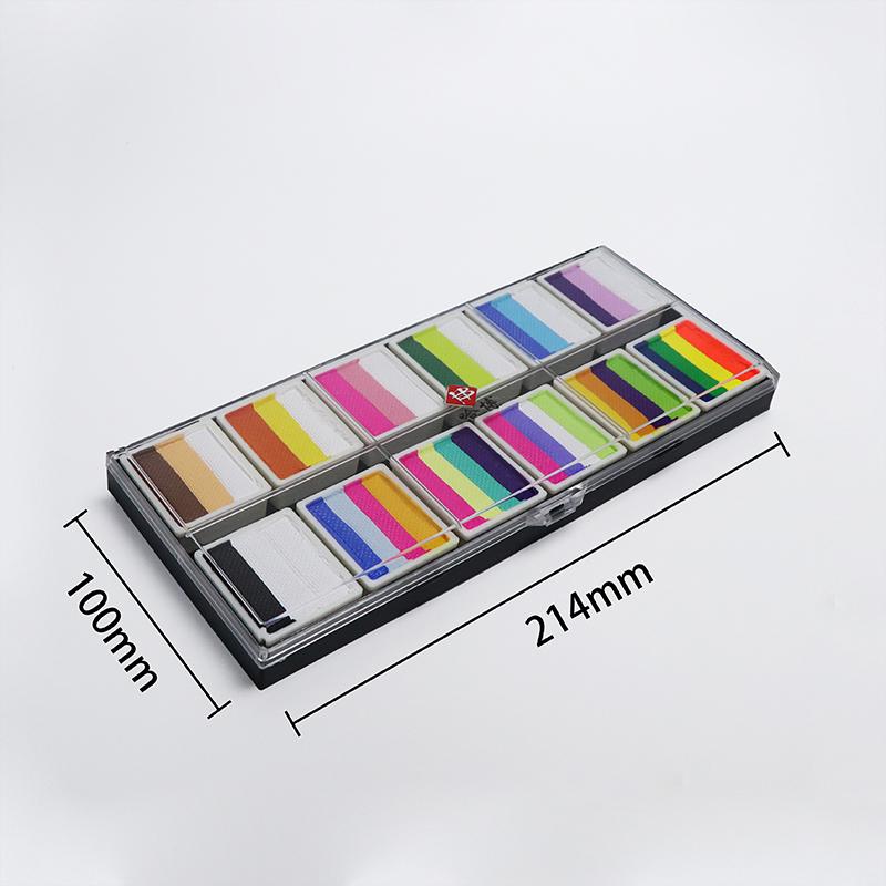 GP Hot Selling Split Cake Paint Face Paint Kit with Stencil Brushes Body Painting Set for Kids DIY