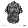 Men's Black White Abstract Stripe Print Short Sleeve Shirt - Oversized Casual Streetwear Summer Button Up