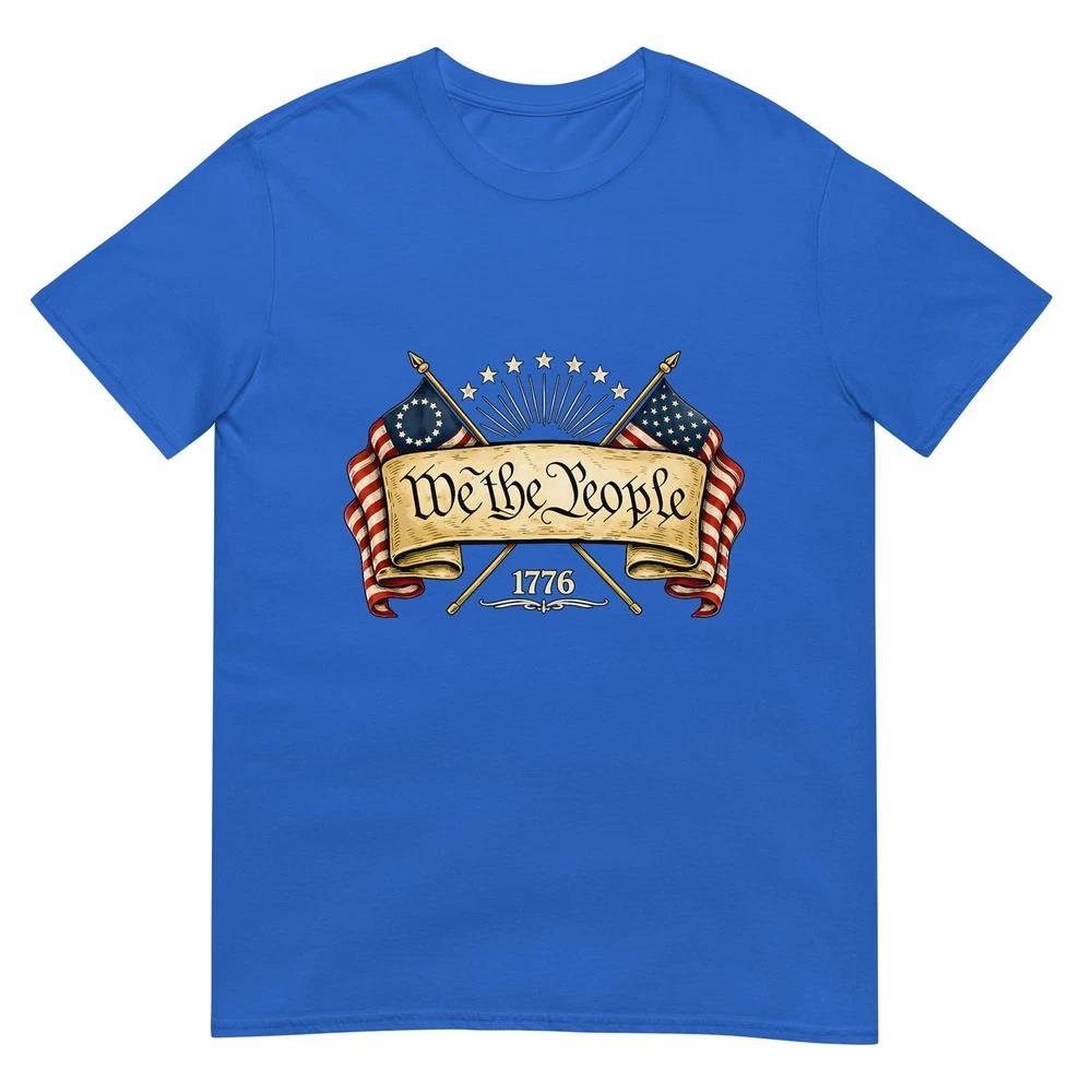 Patriotic Two Flags 1776 2026 We The People Tshirt