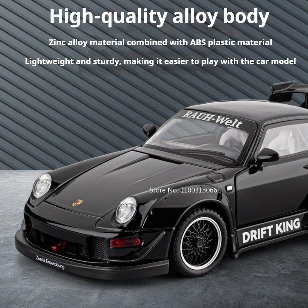 1:22 Alloy 993 RWB Shelby Cobra Models Cars Toys Wheels Turned Miniature Vehicles with Light Sound Sports Car Collect Souvenirs