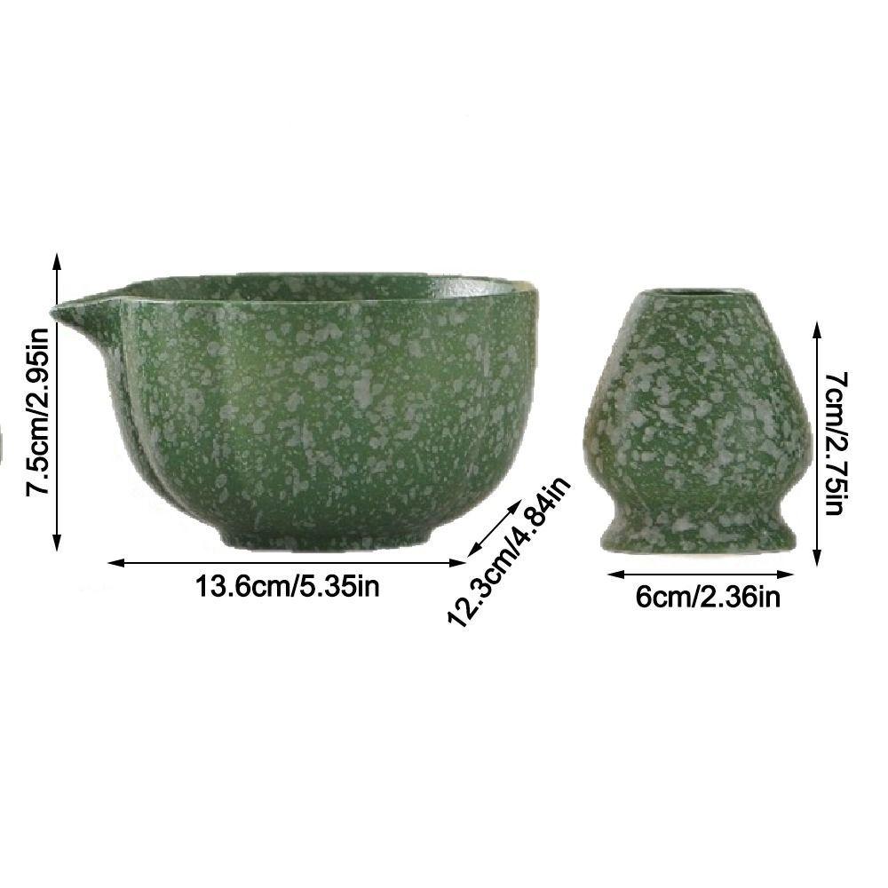 3Pcs/Set Match Bowl Matcha Whisk Set Tea-Making Tools Ceramic Chasen Stand  for Tea Lovers