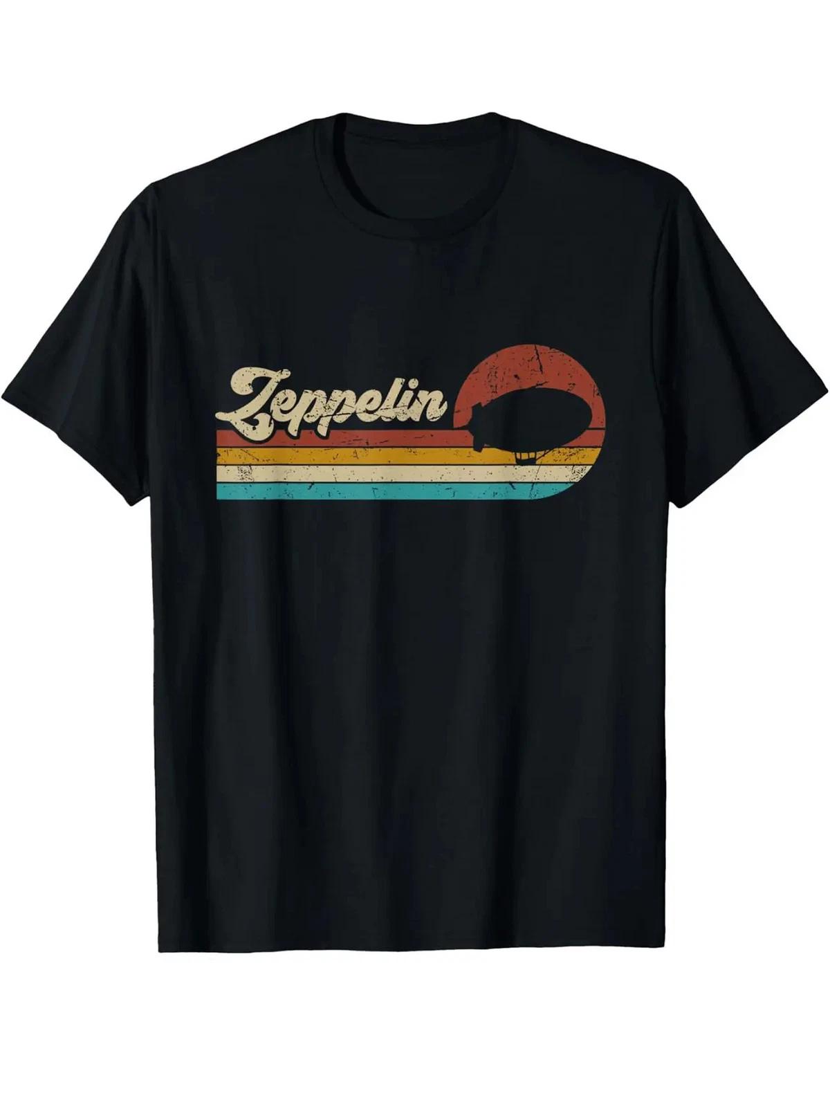 Men s Vintage Zeppelin Retro Sunset T-Shirt - 100% Cotton, Soft & Breathable XXL