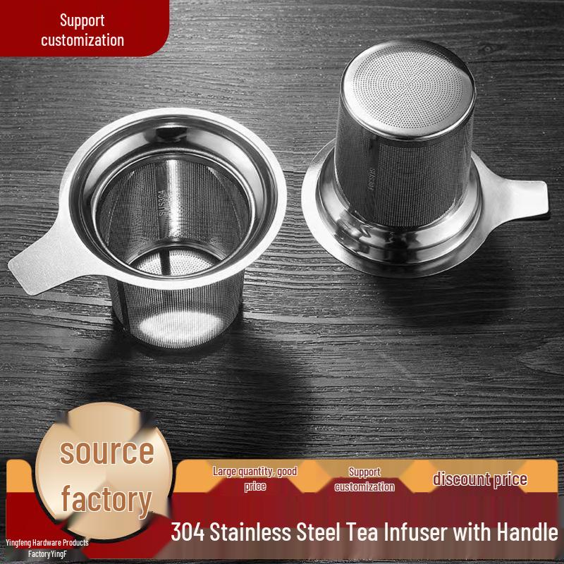 304 Stainless Steel Single-Ear Tea Infuser with Handle & Mesh Filter