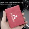 Car Driver License Suede Leather Bag Auto Driving Documents Wallet For Mitsubishi Lancer Ralliart ASX Mirage Pajero Xpander
