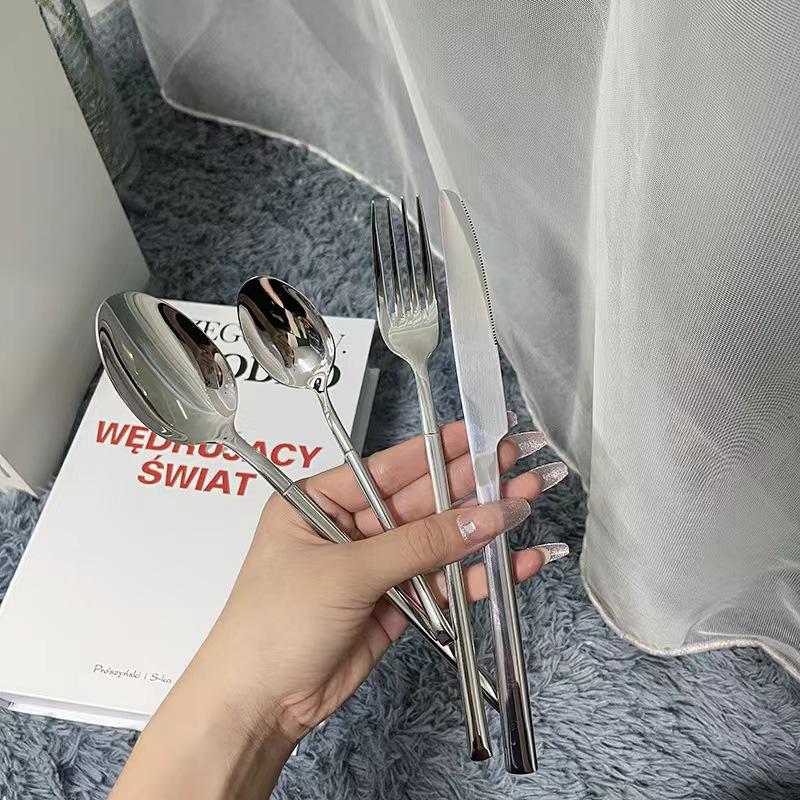 New Stainless Steel Cutlery Set: Knife, Fork, Spoon for Restaurant and Hotel Dining