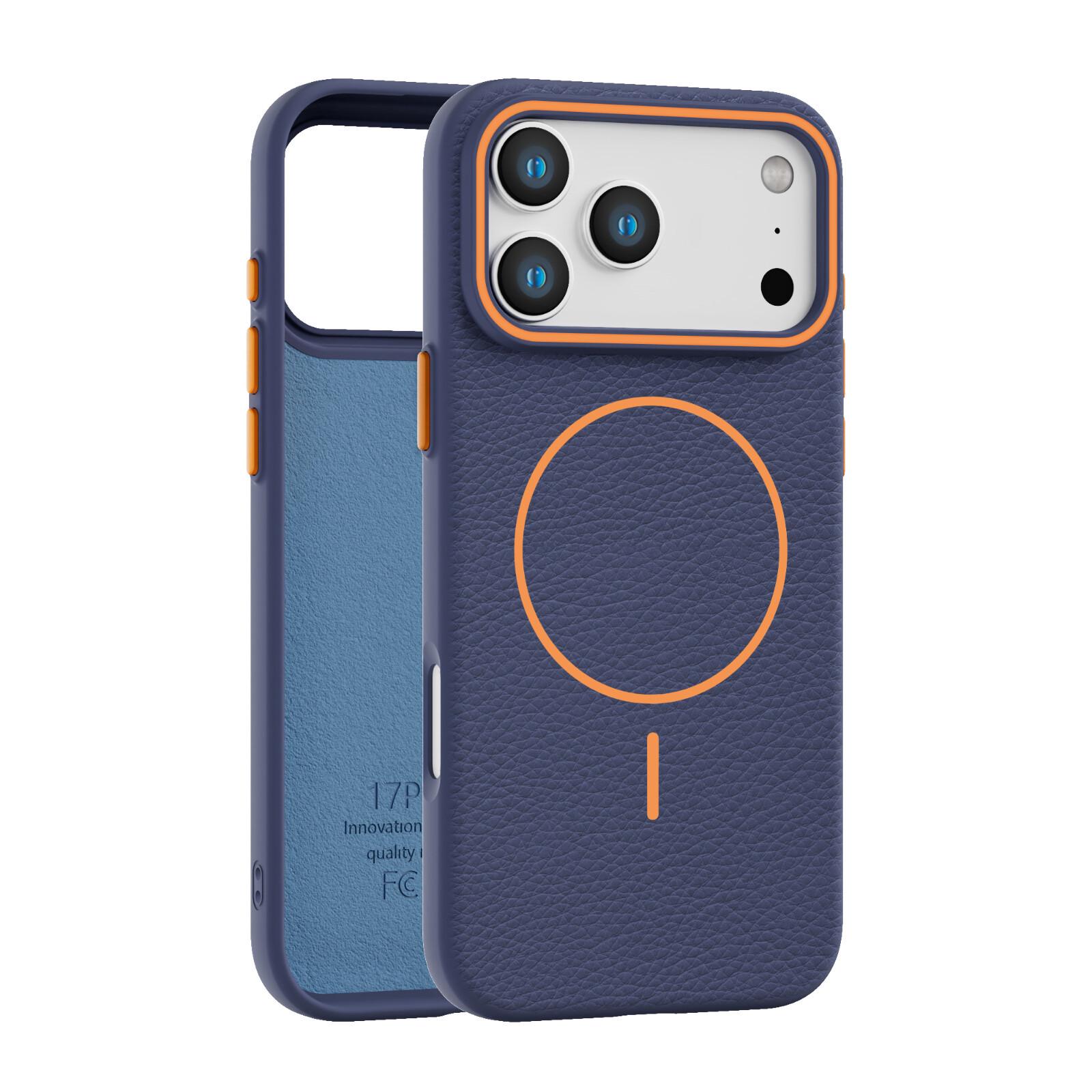 

Litchi Textured Magnetic Phone Case for Apple 17 Pro Max with Large Cutout, Flannel Lining, Trendy Design for Models 13/14/15/16. iPhone 14PRO MAX