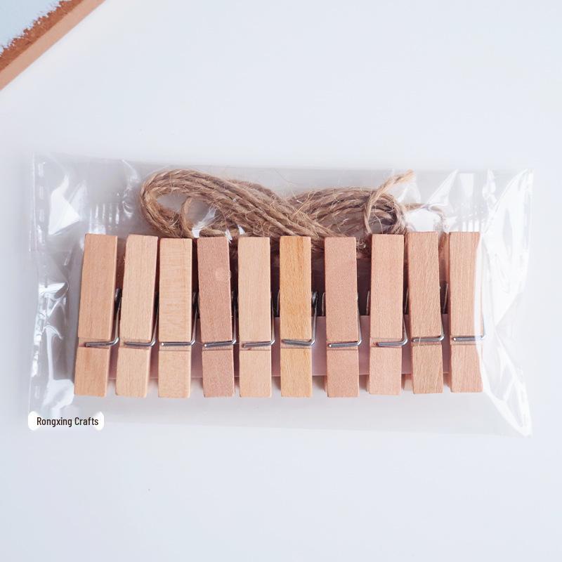 Набор деревянных прищепок для праздничного домашнего декора: Разноцветные зажимы для фото и заметок