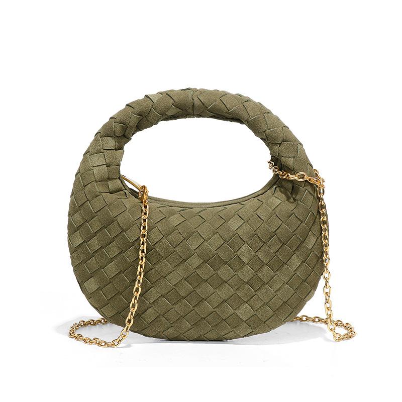 Bolsa de Mão Mini Tendência e Fofa para Outono e Inverno, Pequena Bolsa Artesanal Fosca, Bolsa Transversal Versátil de Ombro Único para Mulheres