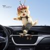 Adorable Cat Hanging Ornament Car Rearview Mirror Pendant with Lanyard Easy To Hang Animal Cat-Shaped Xmas Tree Pendant