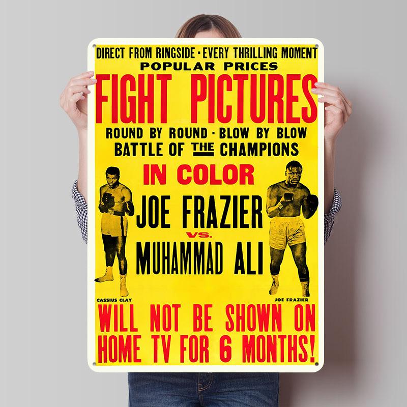 Joe Frazier Boxer Metal Posters Custom Vintage Metal Signs Wall Art Retro Tin Plaque for Man Cave Bedroom Decoration Gaming Home