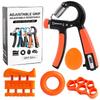 Ayub Adjustable Counting Hand Gripper & Five-Finger Exerciser Set