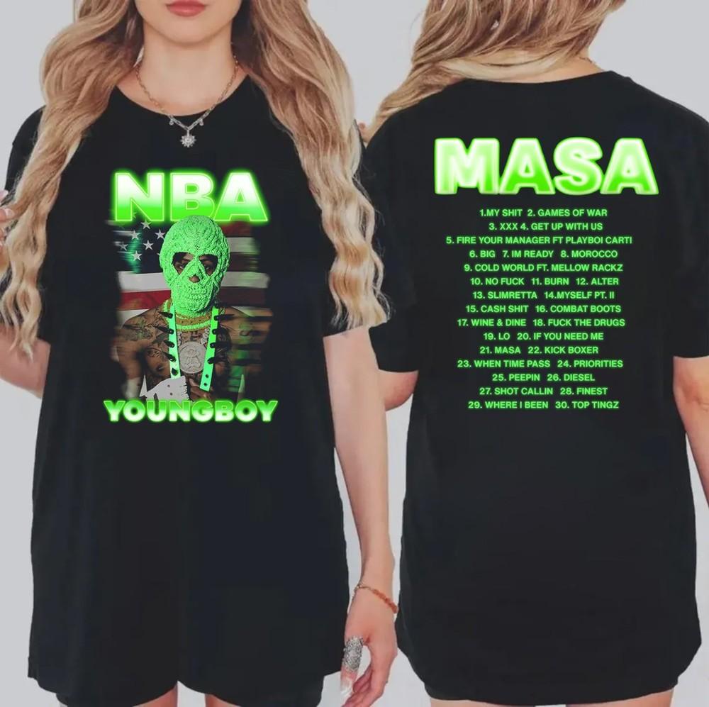 NBA Youngboy MASA Album Tracklist T-Shirt, Music Tour Shirt, Gift for Fans Unisex T-Shirt S