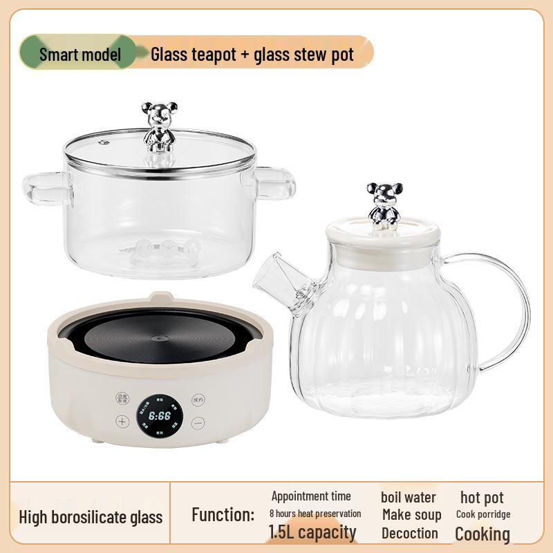 Health Pot: Multi-Function Electric Kettle for Chinese Medicine, Tea, Soup, and Porridge with Thickened Glass and Fully Automatic Features.