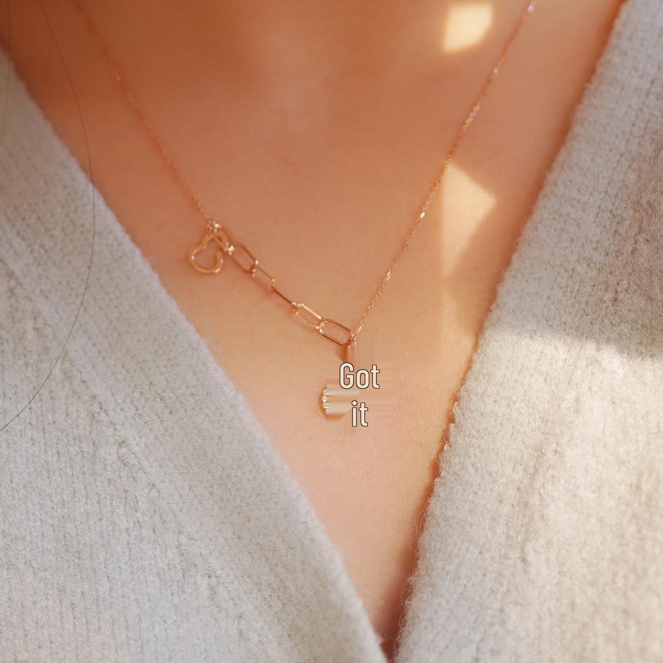 

Korean-Style Simple Luxury S925 Sterling Silver Gourd Pendant Necklace 925 Silver