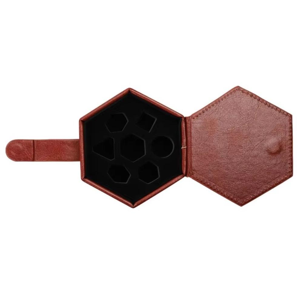 Can Hold 7 Dice Run Group Dice Box PU Leather DND Dice Tray Portable DND Bundle Pocket